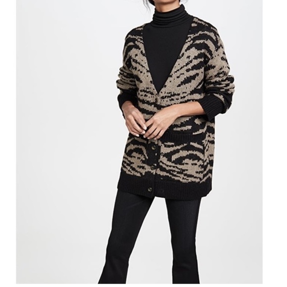 Pam & Gela Tiger-Stripe animal print Cardigan - Picture 2 of 6